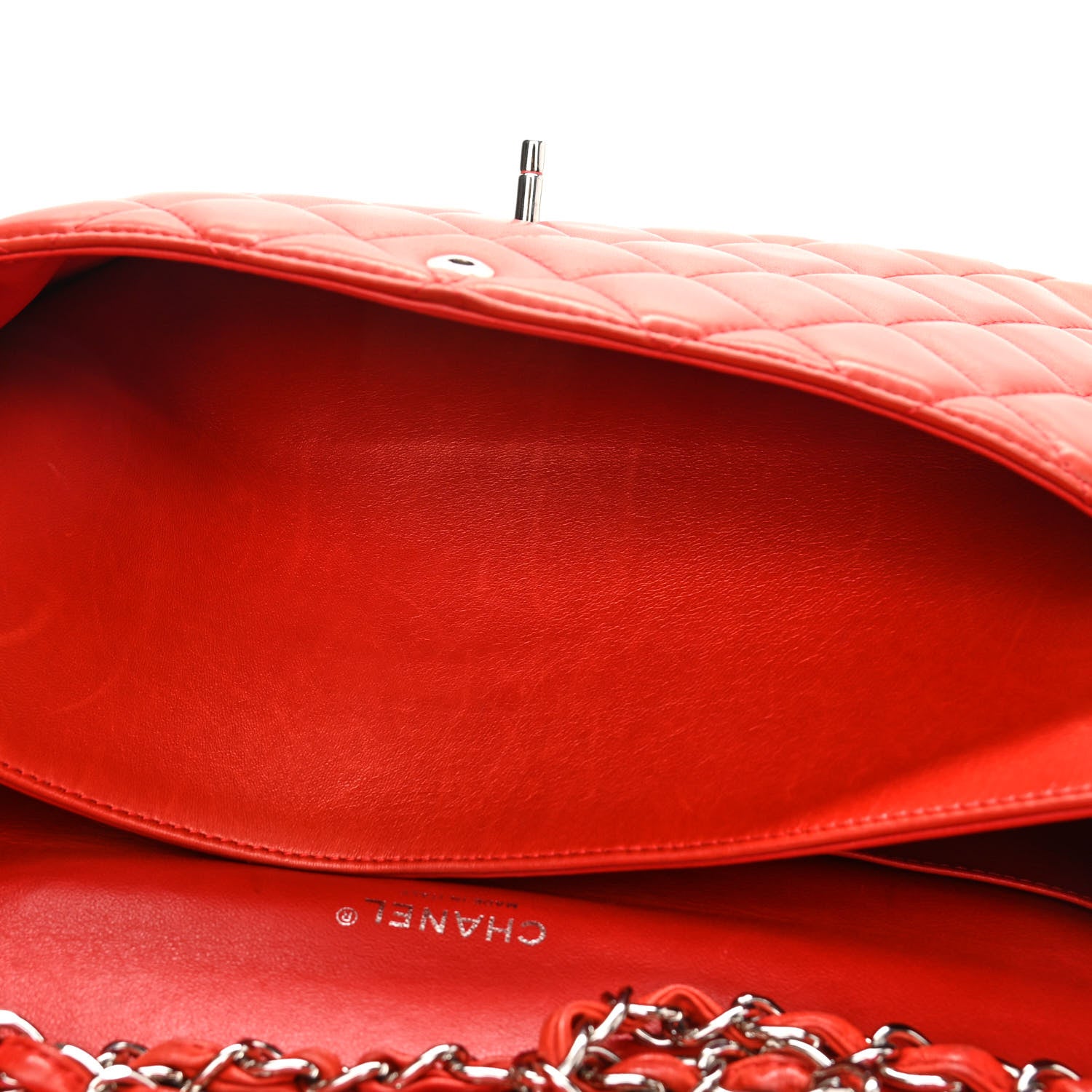 Chanel Lambskin Quilted Maxi Double Flap Red 18 of 18