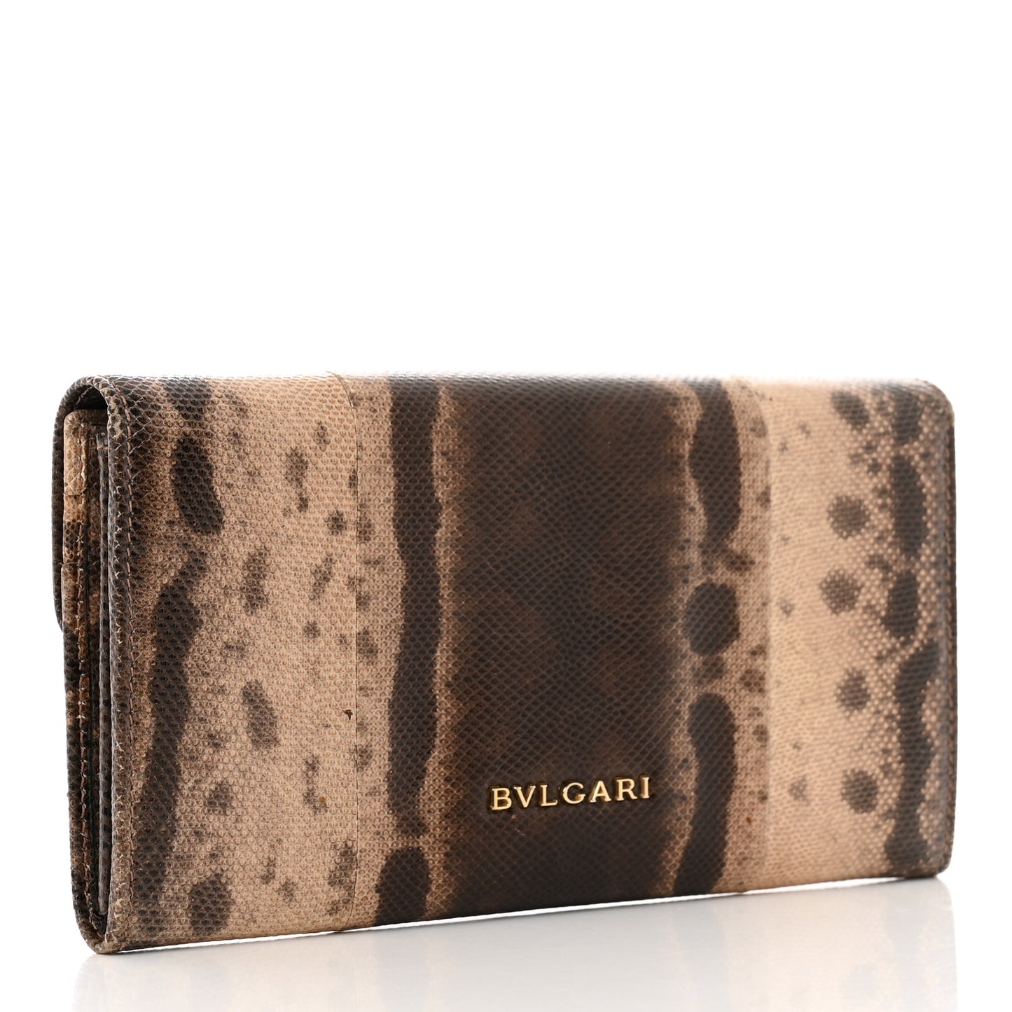 Karung Calfskin Serpenti Forever Long Wallet Brown
