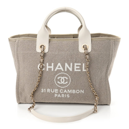 Chanel Mixed Fibers Calfskin Small Deauville Tote Light Grey 1 of 12