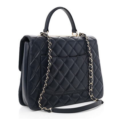 Chanel Lambskin Quilted Large Trendy CC Flap Dual Handle Bag Navy Blue 3 of 11