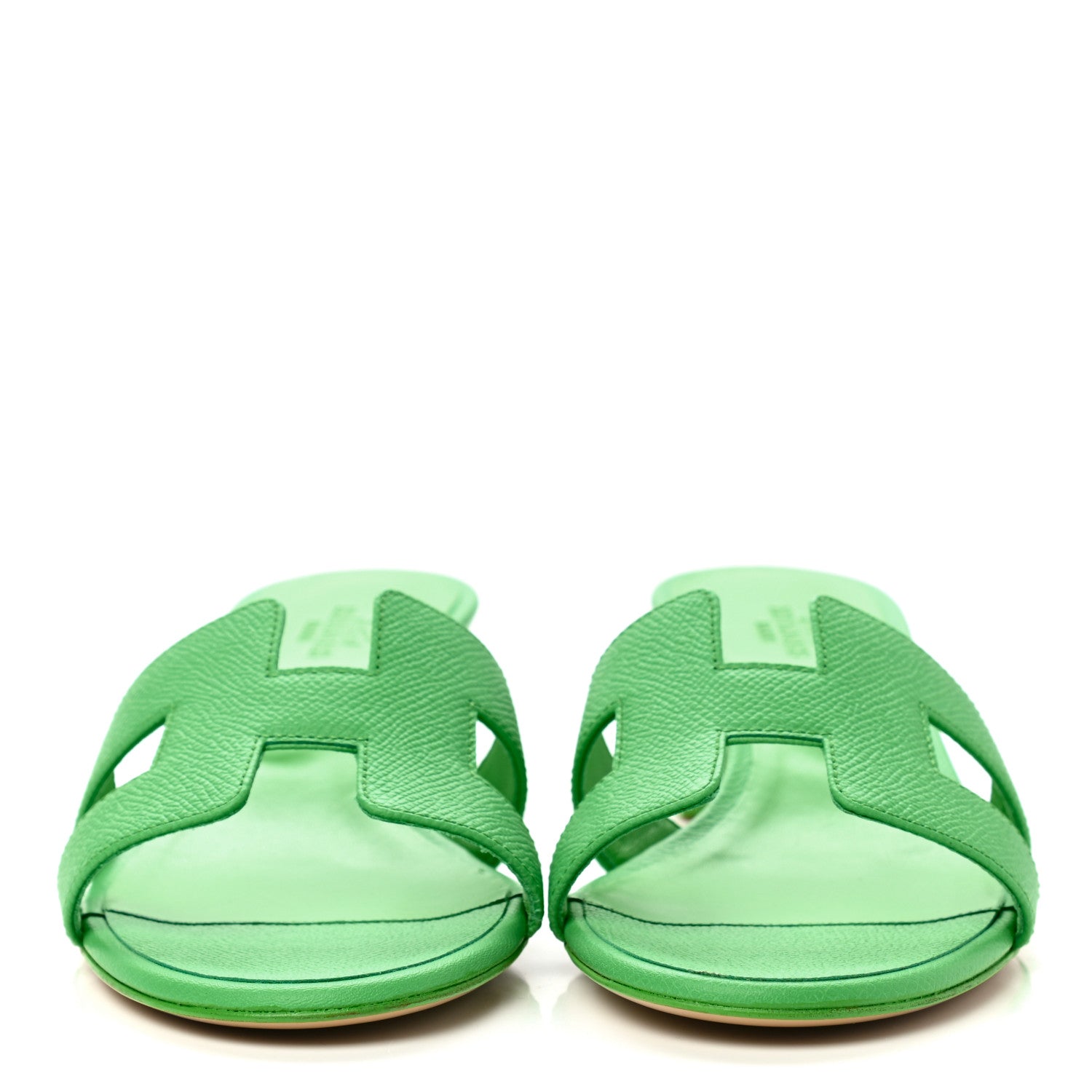 Hermes Epsom Oasis Sandals 38.5 Vert Pomme 2 of 9