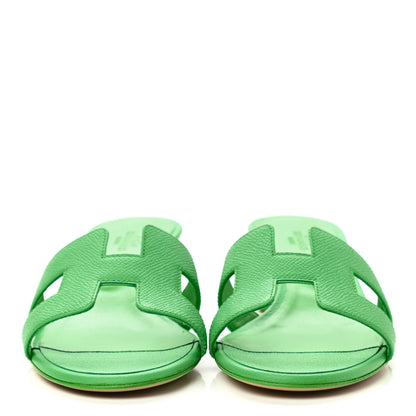 Hermes Epsom Oasis Sandals 38.5 Vert Pomme 2 of 9