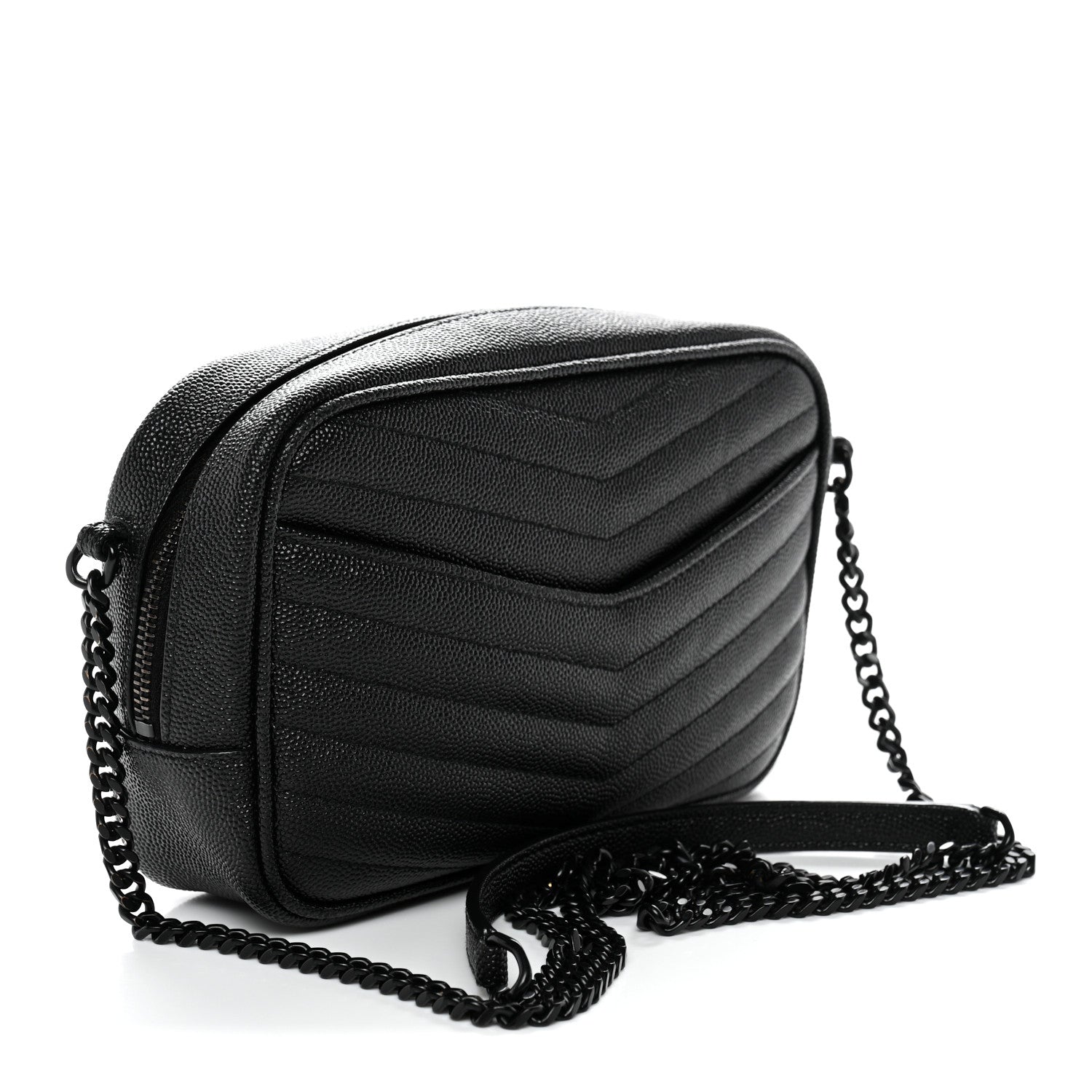 Saint Laurent Grain De Poudre Matelasse Monochrome Monogram Mini Lou Camera Bag Black 3 of 12