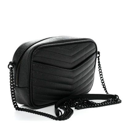 Saint Laurent Grain De Poudre Matelasse Monochrome Monogram Mini Lou Camera Bag Black 3 of 12