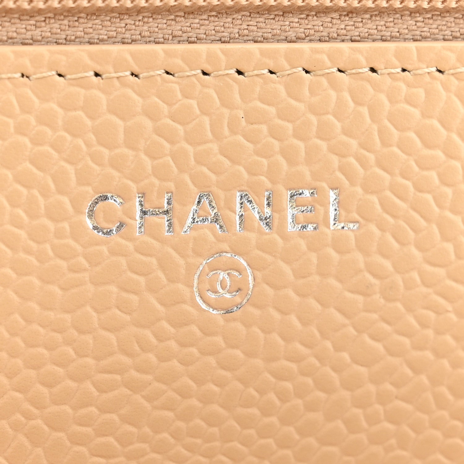 Chanel Caviar Quilted Wallet on Chain WOC Beige 6 of 13