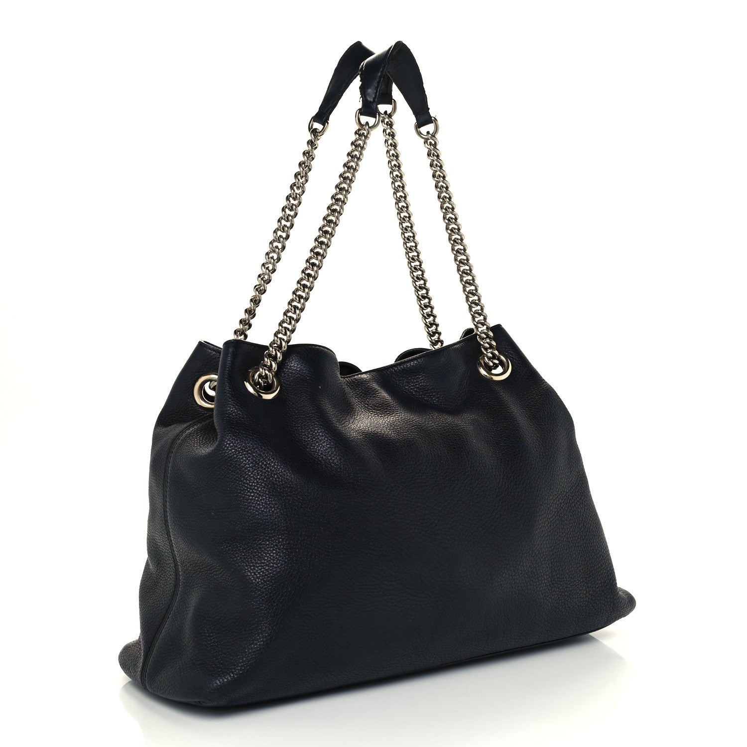 Gucci Pebbled Calfskin Medium Soho Chain Shoulder Bag Black 3 of 12