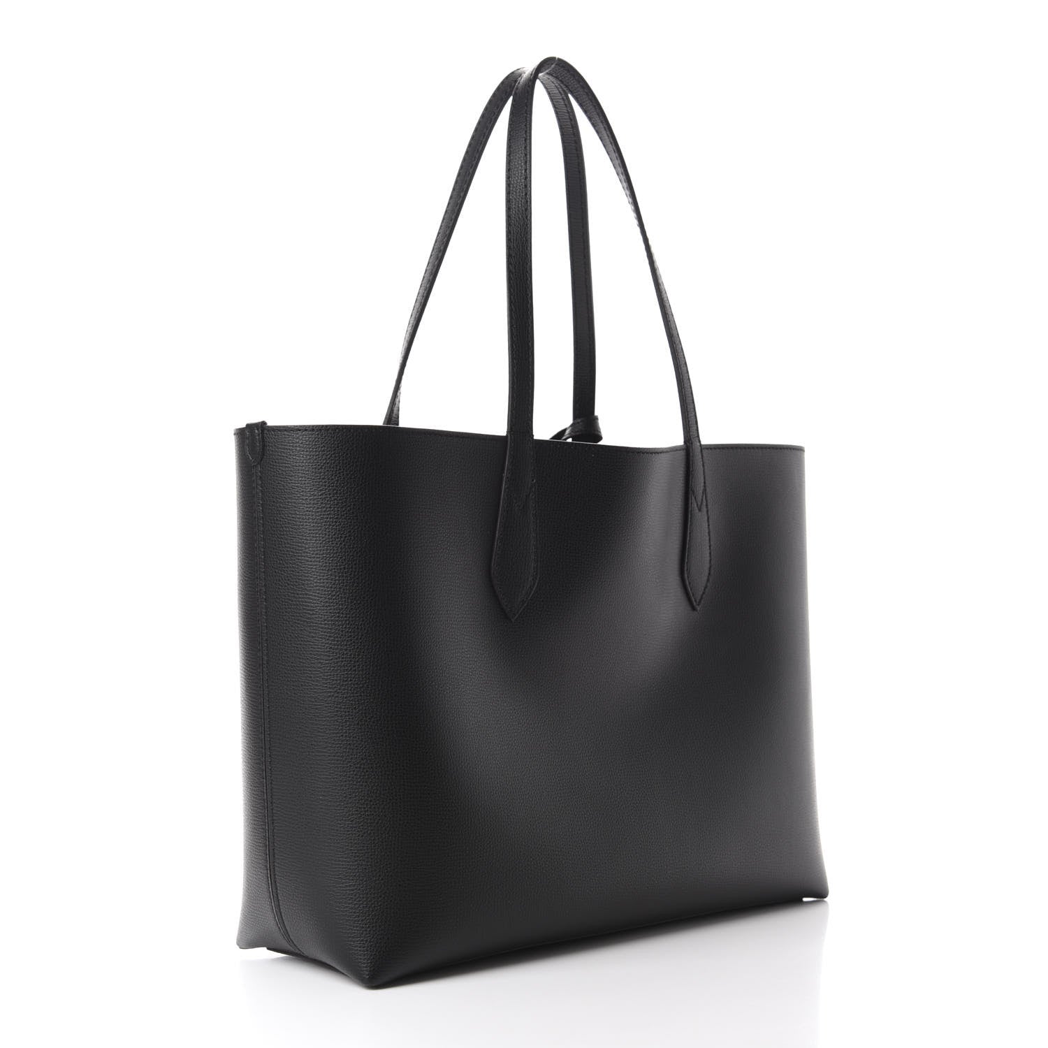 Burberry Grainy Calfskin Haymarket Check Medium Reversible Tote Black 3 of 18