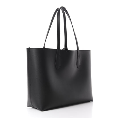 Burberry Grainy Calfskin Haymarket Check Medium Reversible Tote Black 3 of 18