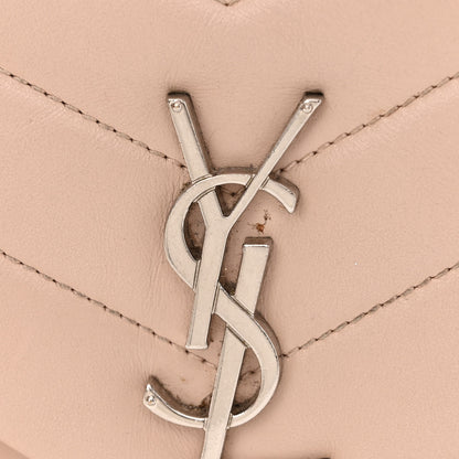 Saint Laurent Calfskin Y Quilted Monogram Small Loulou Chain Satchel Marble Pink 16 of 18