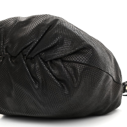 Jimmy Choo Calfskin Snakeskin Embossed Elaphe Snakeskin Robin Bag Black 9 of 9