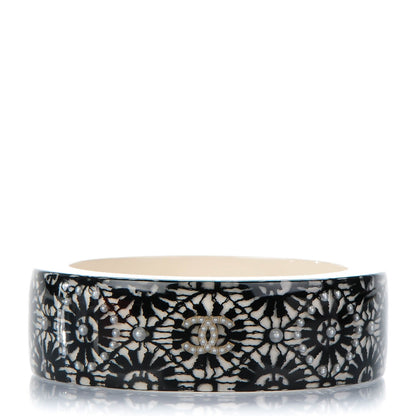 Chanel Resin Lace Pearl CC Bangle Black 1 of 5