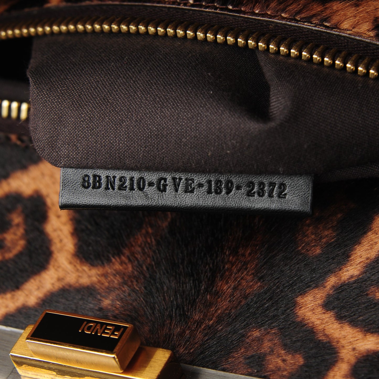 Calfskin Calf Hair Leopard Print Large Peekaboo Iconic Satchel Black