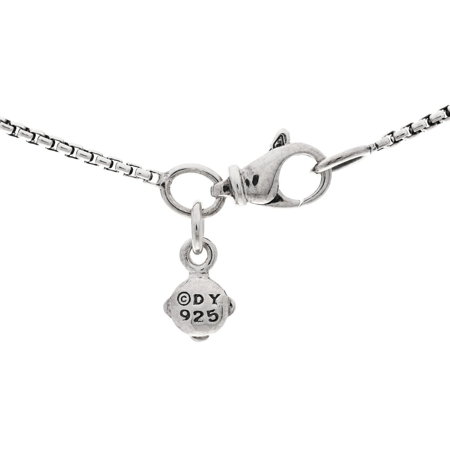 David Yurman Sterling Silver Diamond 8mm Petite Infinity Pendant Necklace 4 of 5