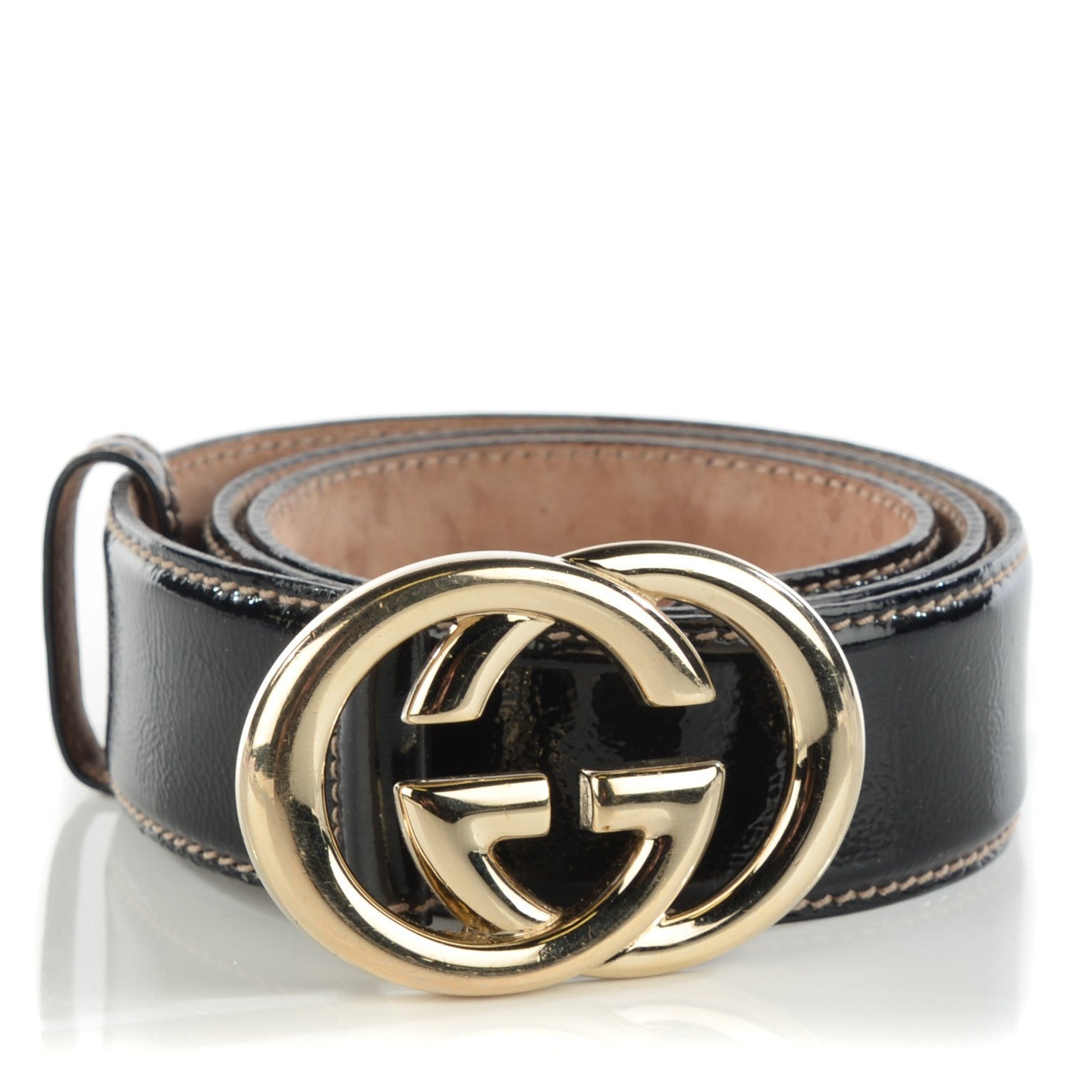 Gucci Patent Interlocking G Belt 85 34 Black 1 of 7