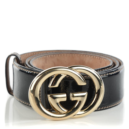 Gucci Patent Interlocking G Belt 85 34 Black 1 of 7