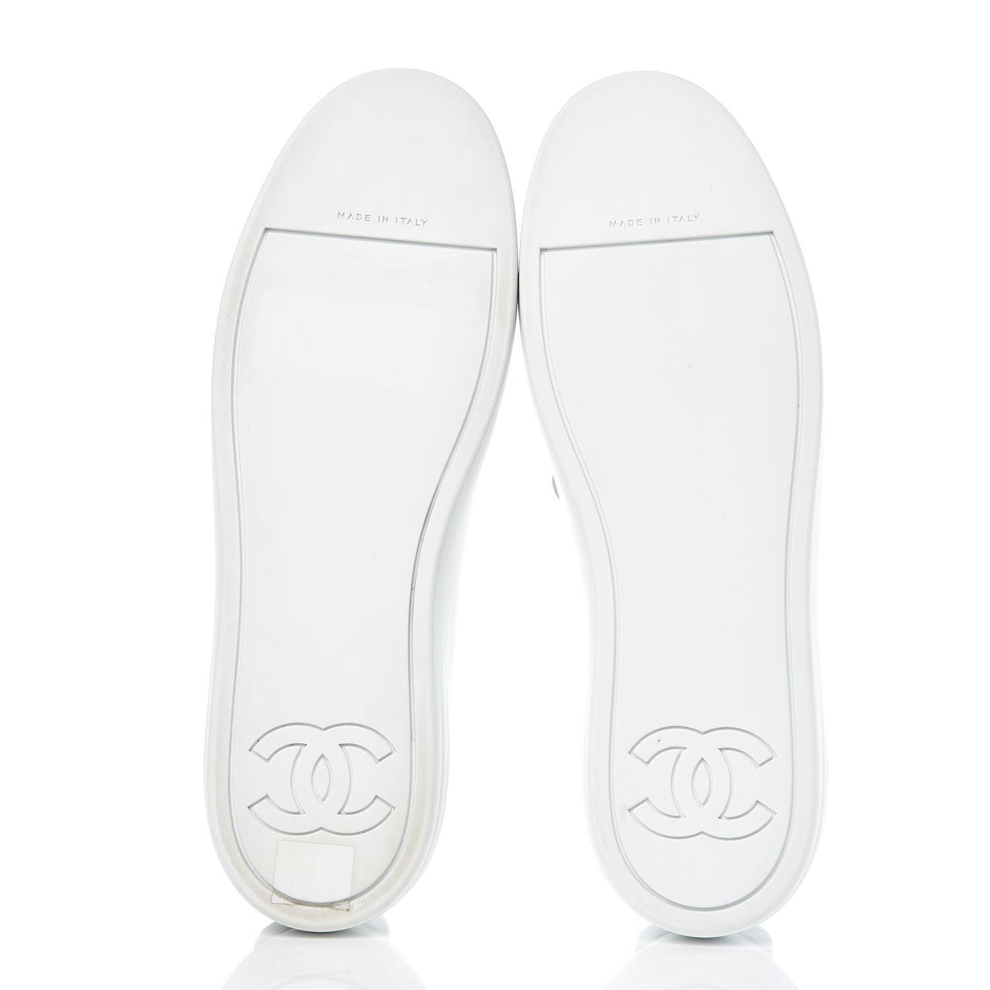 Calfskin Velvet Womens CC Sneakers 40.5 White Silver