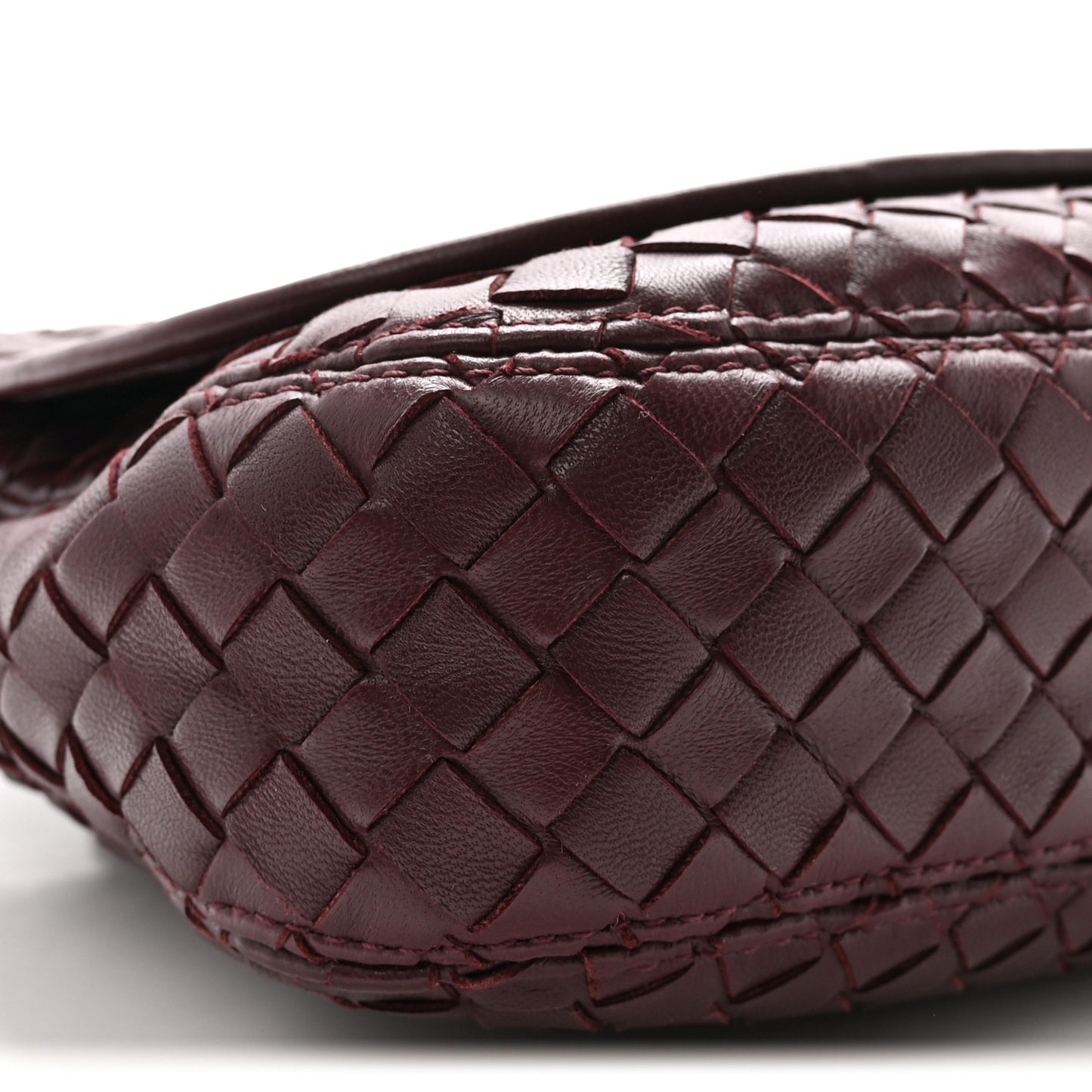 Nappa Intrecciato Medium Veneto Messenger Bag Deep Mahogany