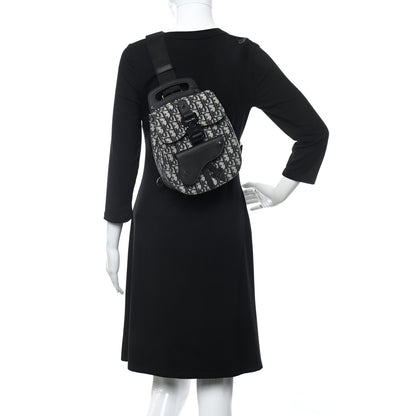 Christian Dior Grained Calfskin Oblique Gallop Sling Bag Black 2 of 11