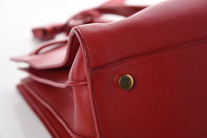 Saint Laurent Calfskin Small Sac De Jour Lipstick Red 12 of 14