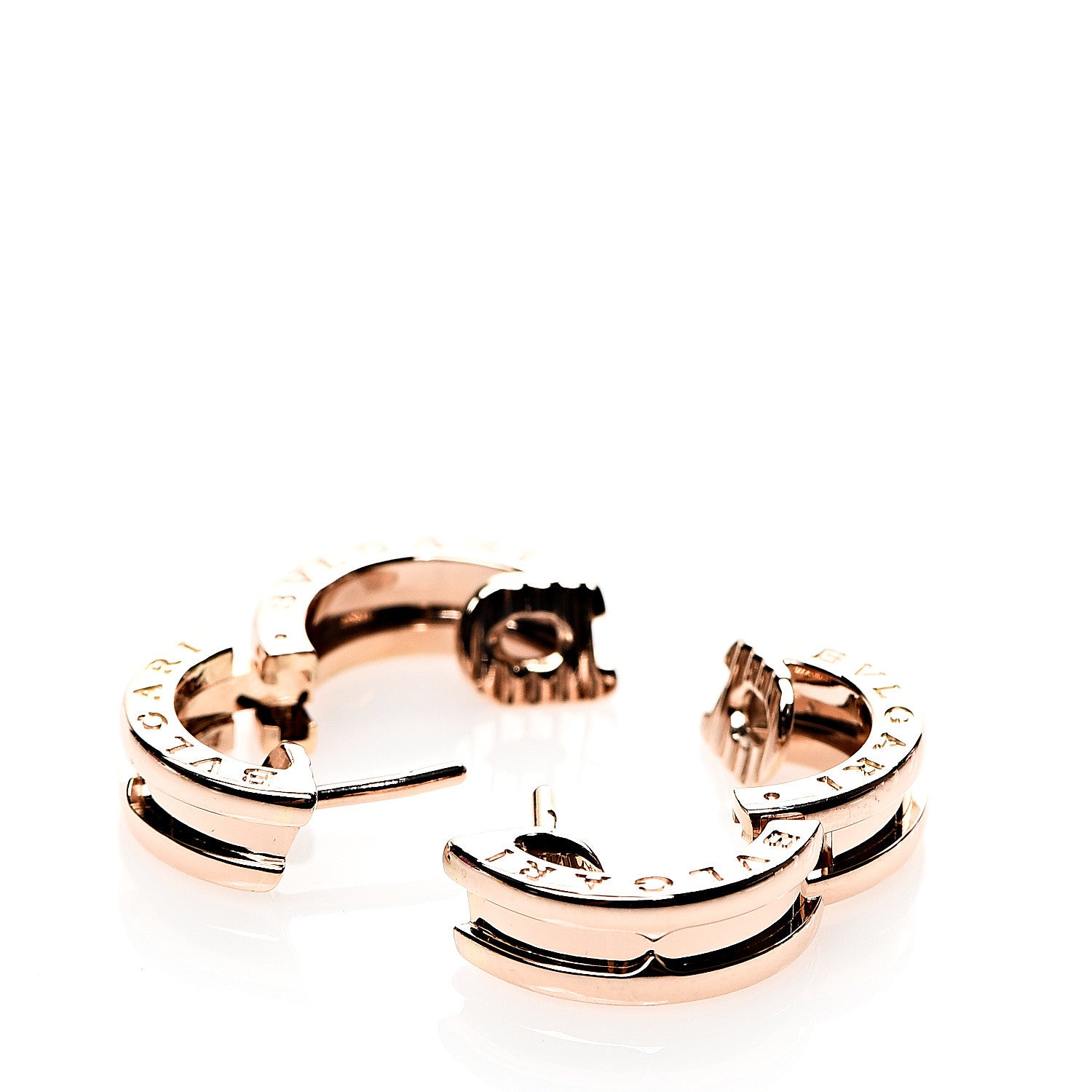 Bulgari 18K Rose Gold Small B.Zero1 Hoop Earrings 3 of 5