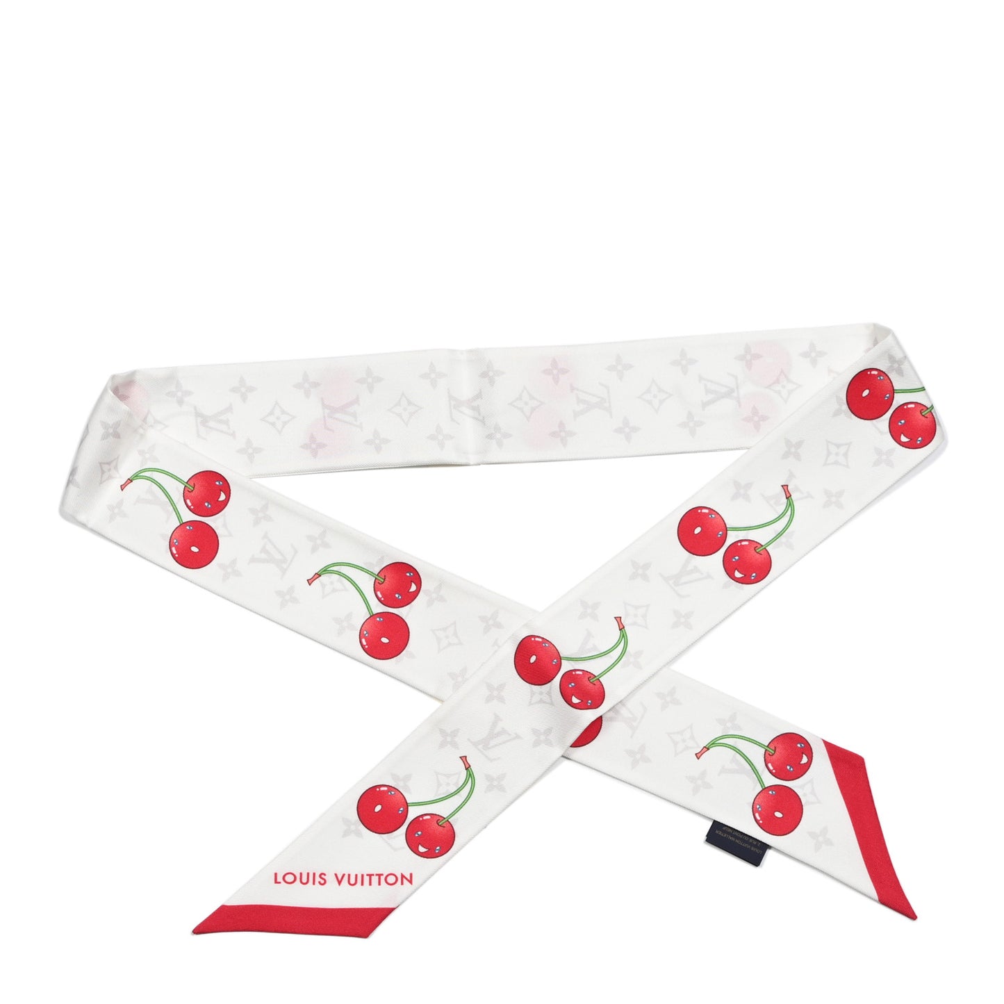 LV X TM Silk Monogram Cerises Bandeau White