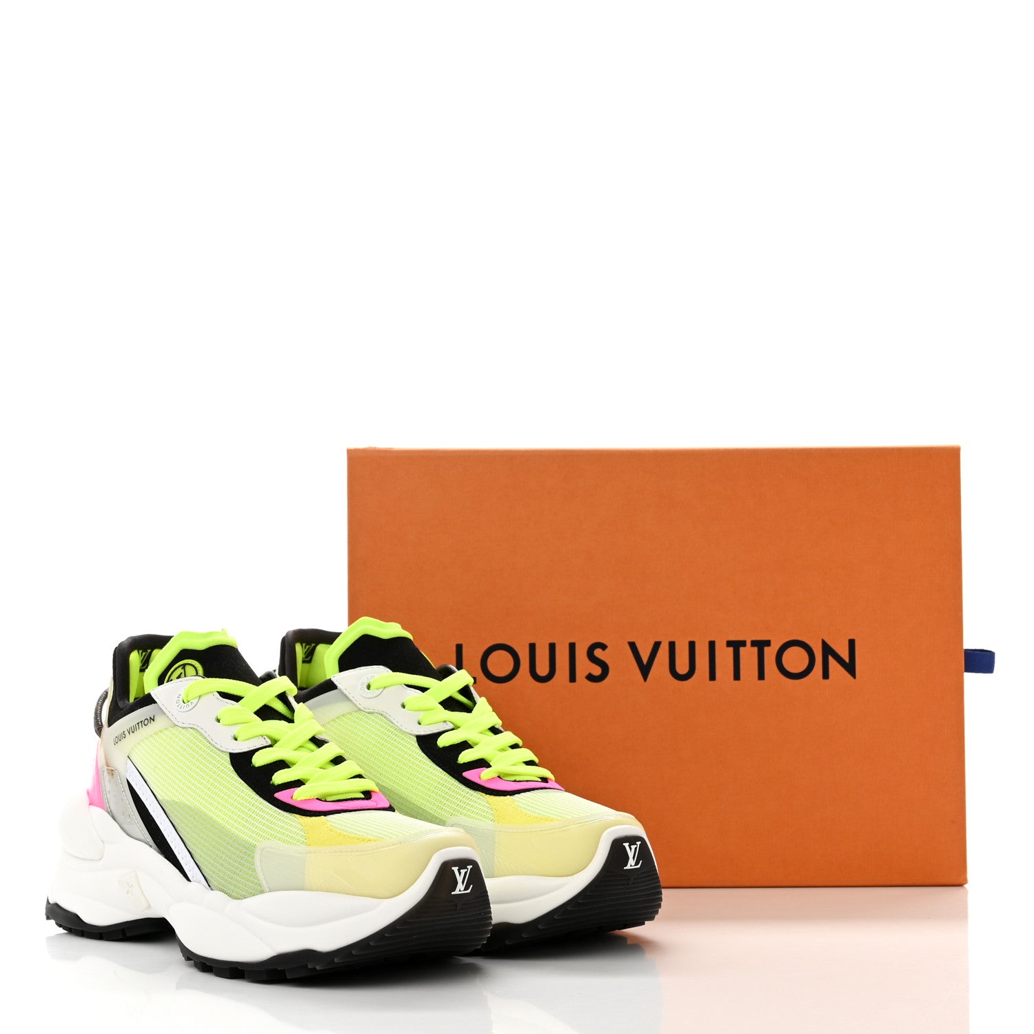 Louis Vuitton Monogram Calfskin Run 55 Sneakers 36 Pink White Yellow 10 of 10