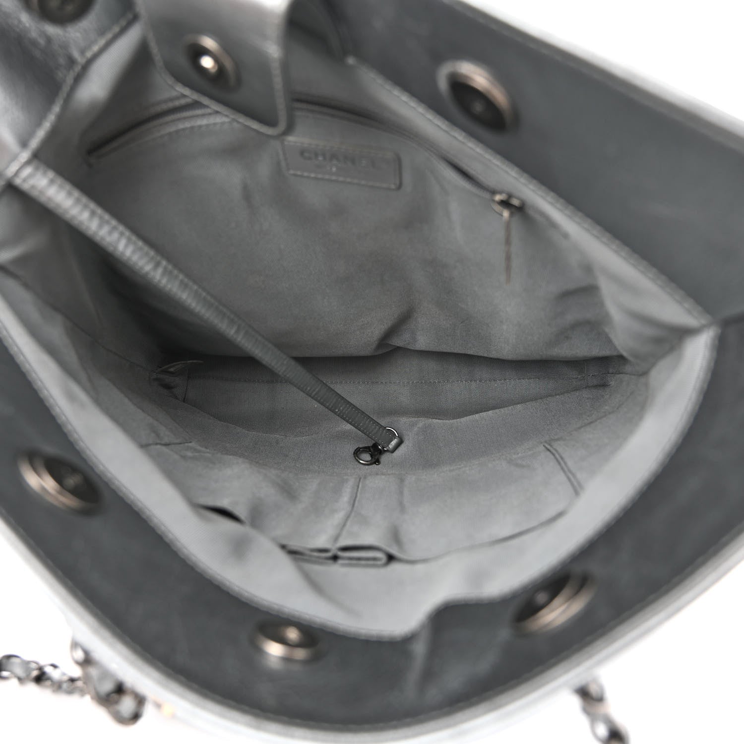 Chanel Metallic Crumpled Calfskin Chain 20s Signe Tote Silver 5 of 10