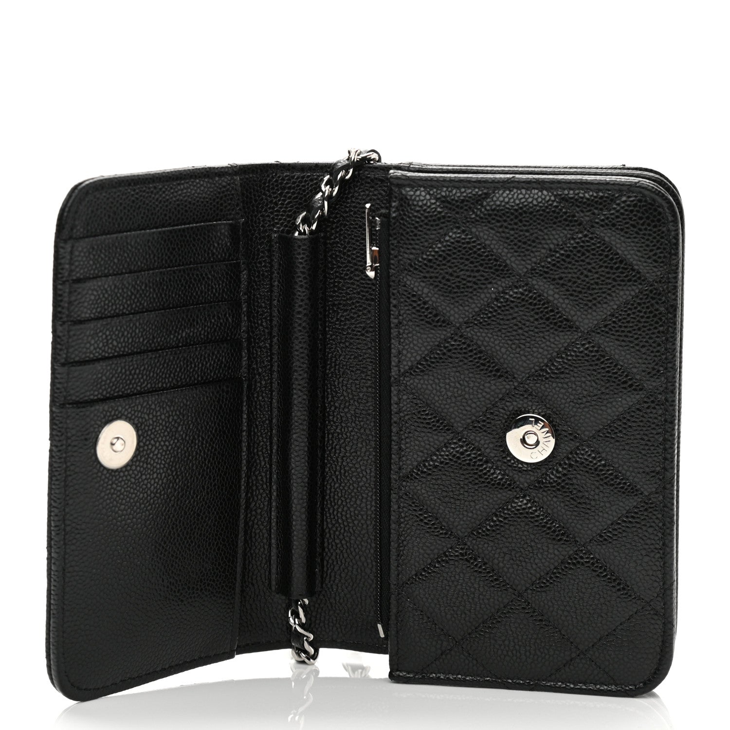 Chanel Caviar Quilted Mini Wallet On Chain WOC Black 6 of 12