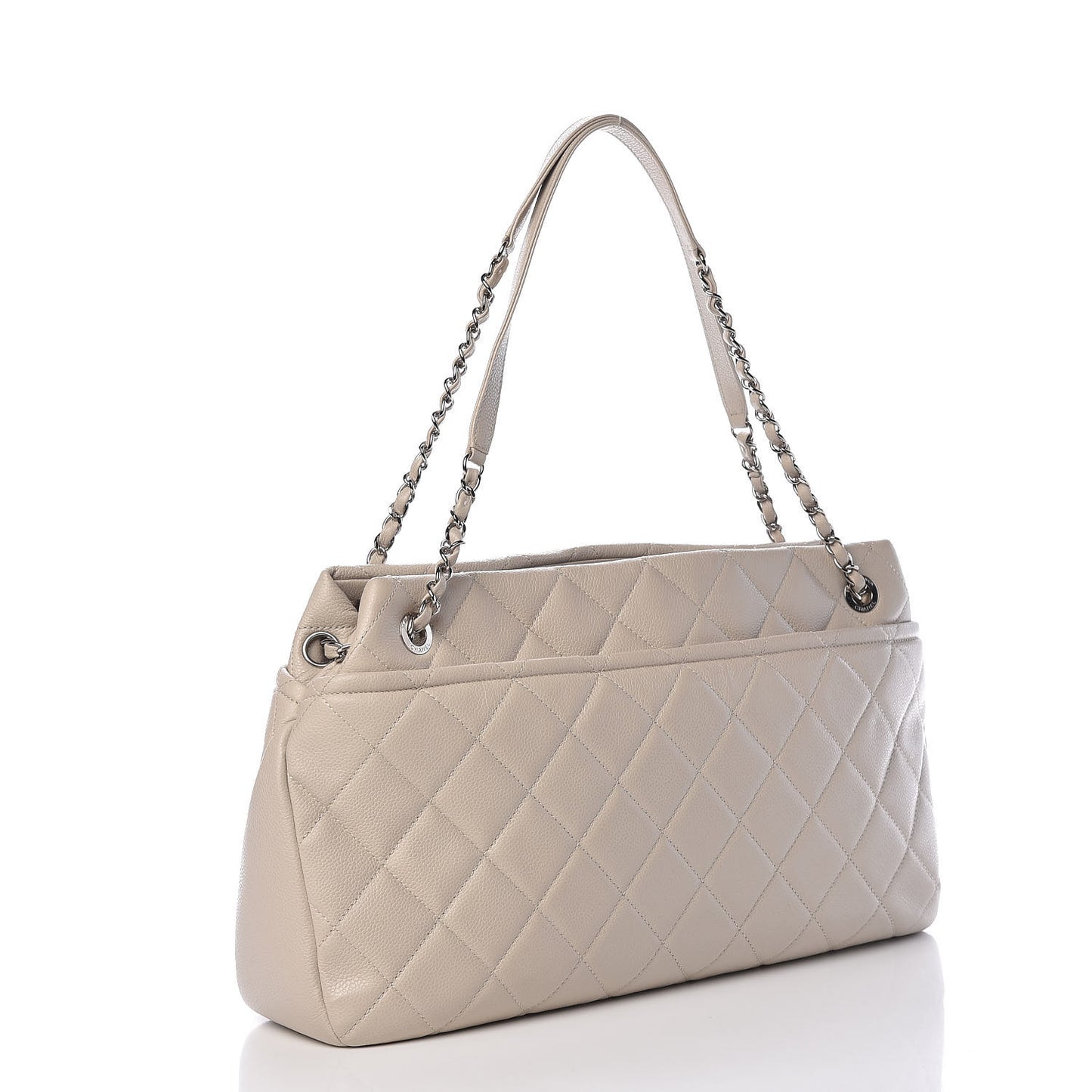 Caviar Quilted Timeless CC Soft Tote Off White