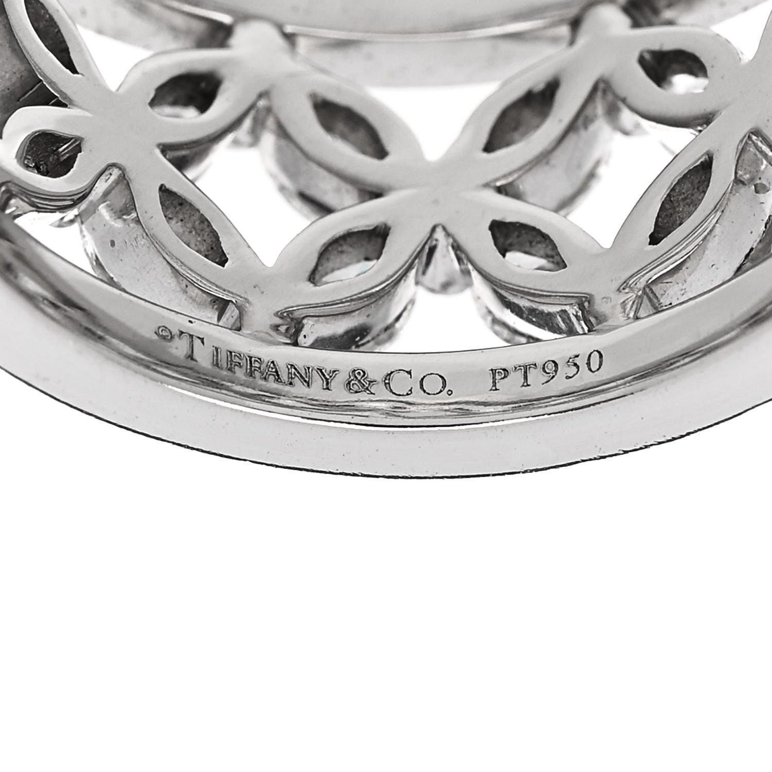 Tiffany Platinum Diamond Victoria Band Ring 52 6 4 of 5