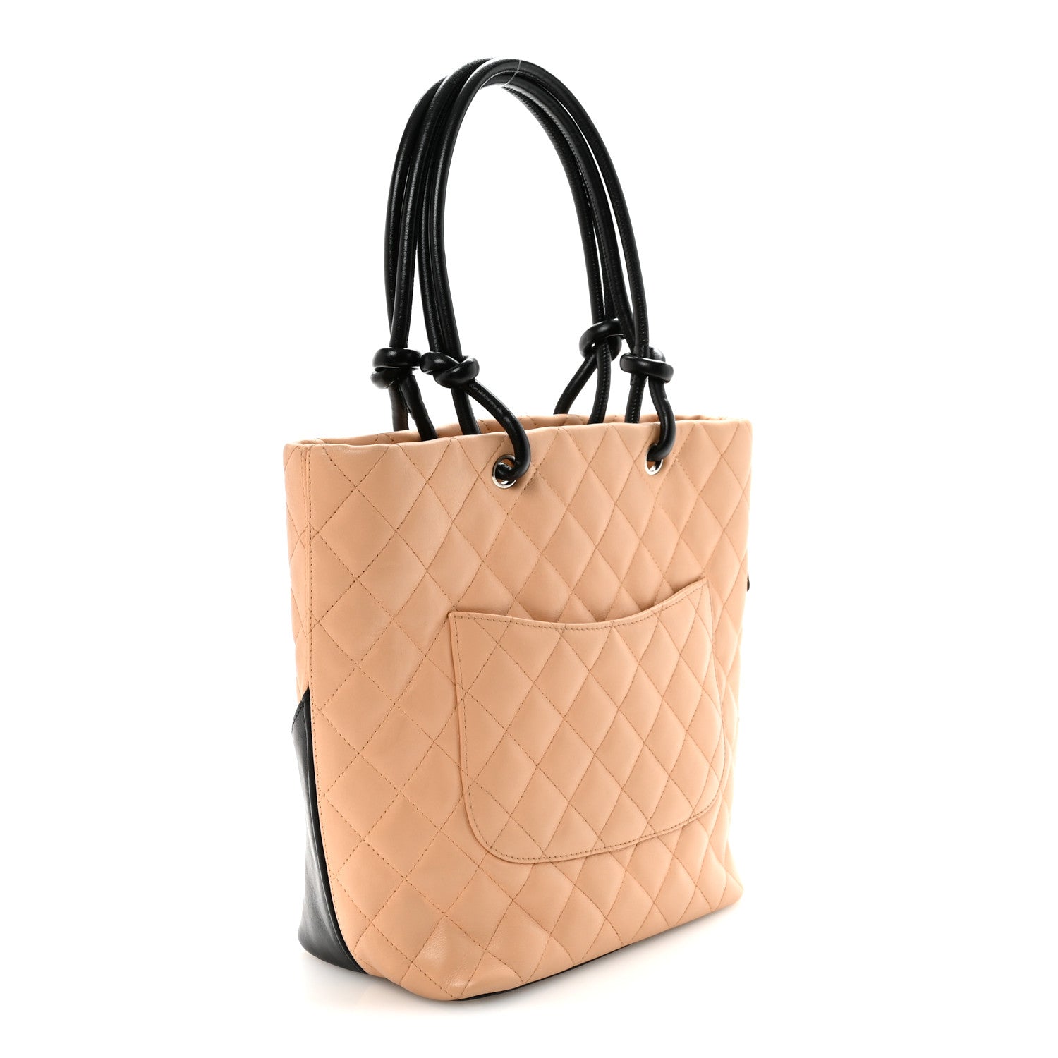 Chanel Calfskin Quilted Medium Cambon Tote Beige Black 3 of 9