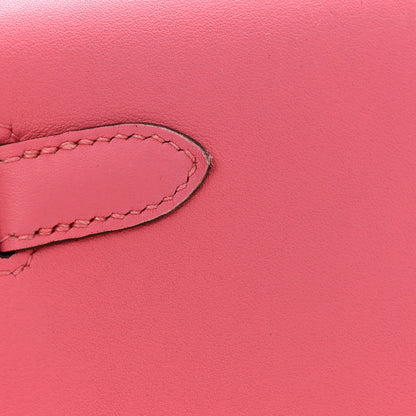 Hermes Swift Kelly Cut Clutch Pochette Rose Azalee 7 of 8
