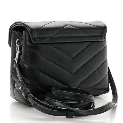 Saint Laurent Calfskin Y Quilted Monogram Toy Loulou Crossbody Bag Black 3 of 12