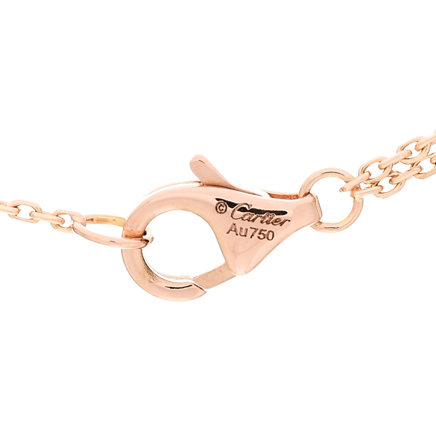Cartier 18K Pink Yellow White Gold Trinity Double Chain Pendant Necklace 4 of 5