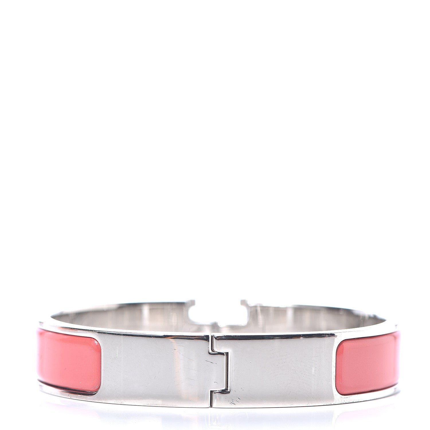 Hermes Enamel Narrow Clic Clac H Bracelet PM Rouge Corail 2 of 3