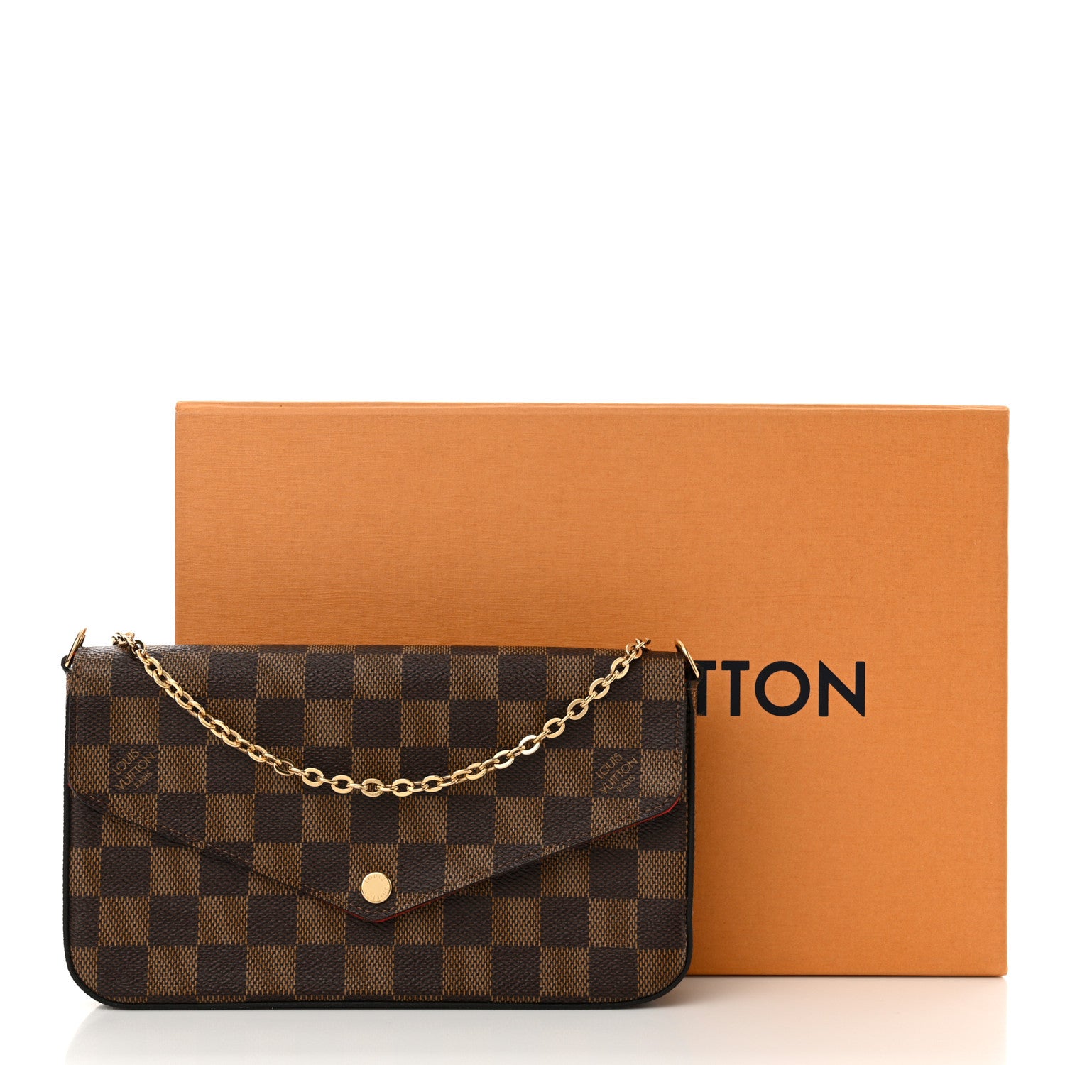 Louis Vuitton Damier Ebene Pochette Felicie Chain Wallet 13 of 13
