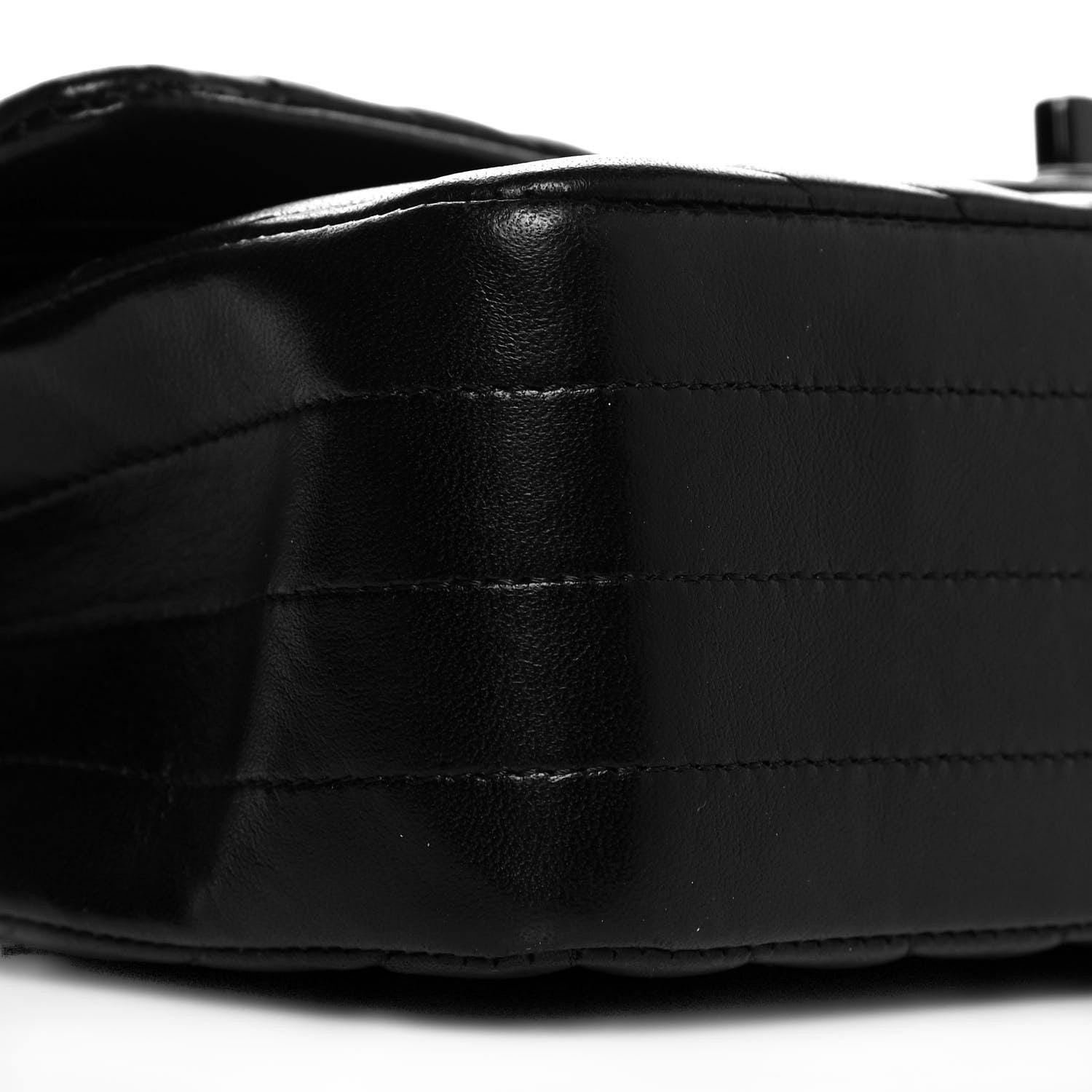 Chanel Lambskin Chevron Quilted Medium Double Flap So Black 9 of 14