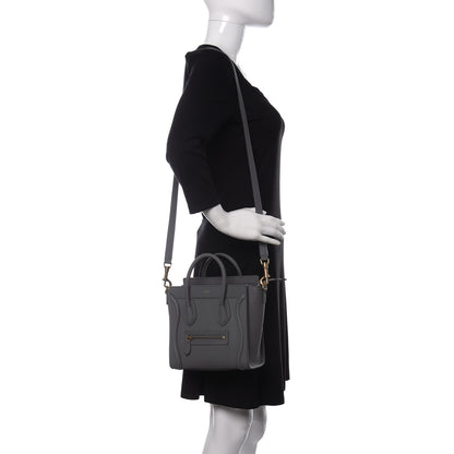 Celine Baby Drummed Calfskin Nano Luggage Kohl 2 of 10