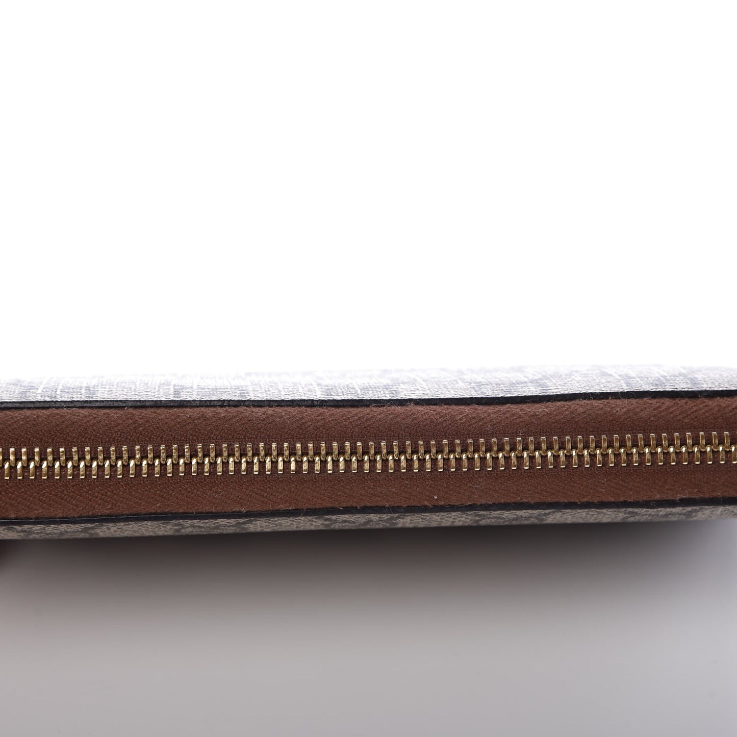 GG Supreme Monogram Cuoio Toscano Zip Around Wallet Beige Ebony Cuir