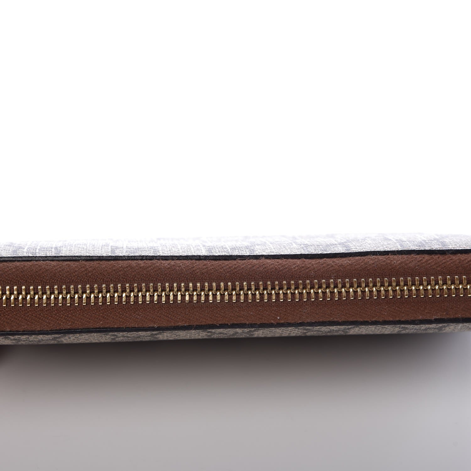 Gucci GG Supreme Monogram Cuoio Toscano Zip Around Wallet Beige Ebony Cuir 10 of 10