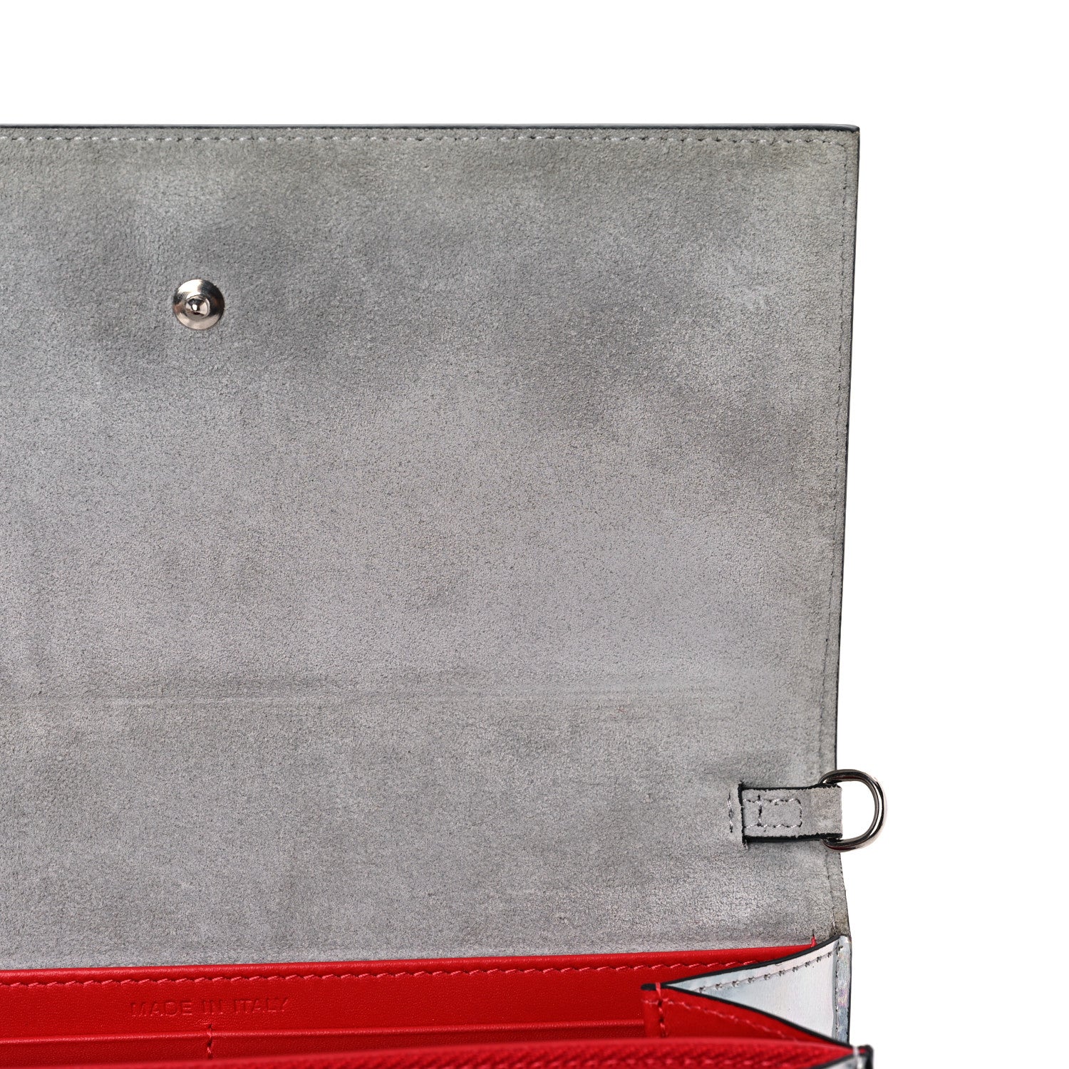 Christian Louboutin Metallic Calfskin Spikes Paloma Clutch Silver 10 of 13