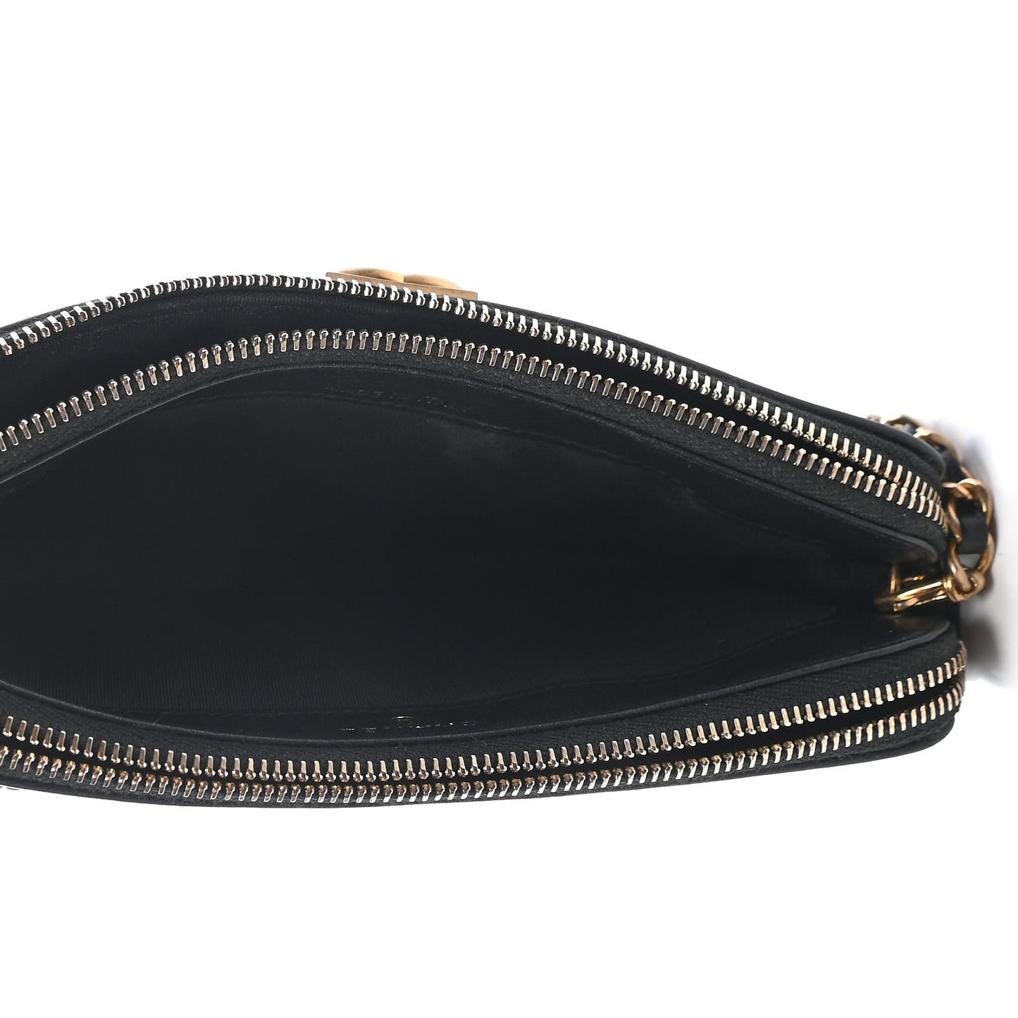 Calfskin Quilted Small Boy Clutch With Chain Black