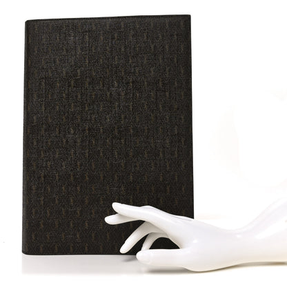 Saint Laurent Classic Toile Monogram A6 Agenda Sleeve Chocolate Kaki 2 of 6