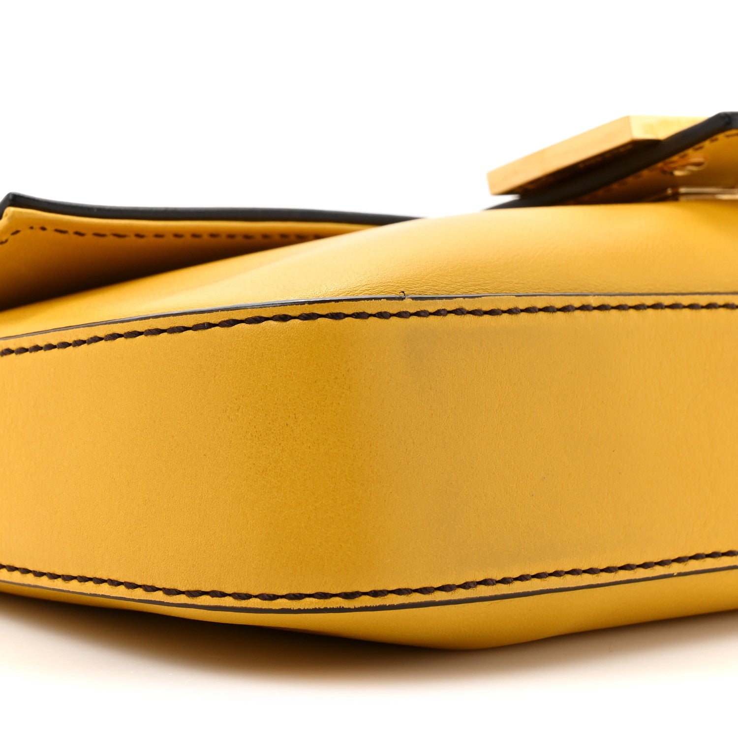 Fendi Vitello Flamingo Enamel Interchangeable Strap Baguette Chantilly Marrone Tobacco 9 of 12