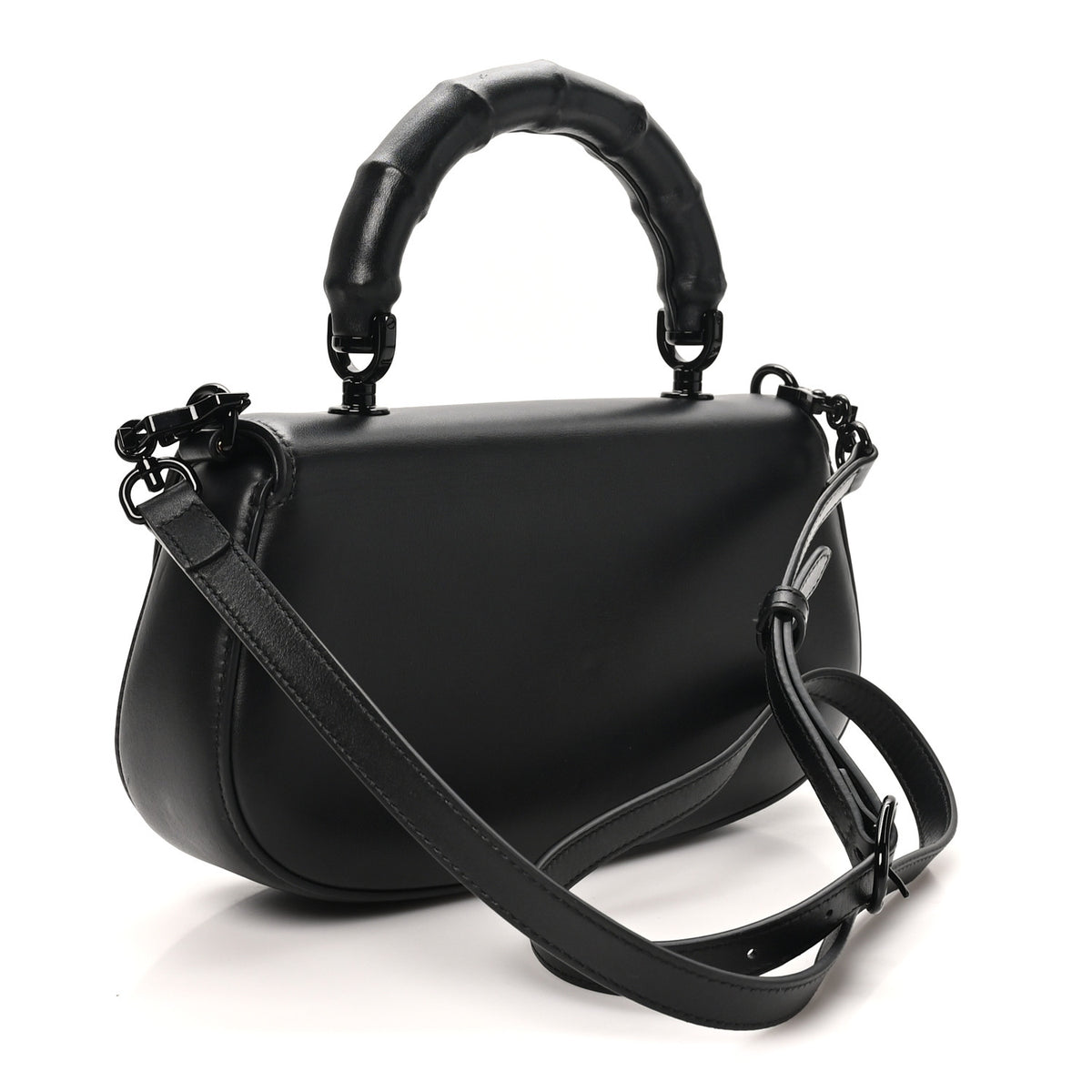 Gucci Calfskin Medium Bamboo Black 3 of 10