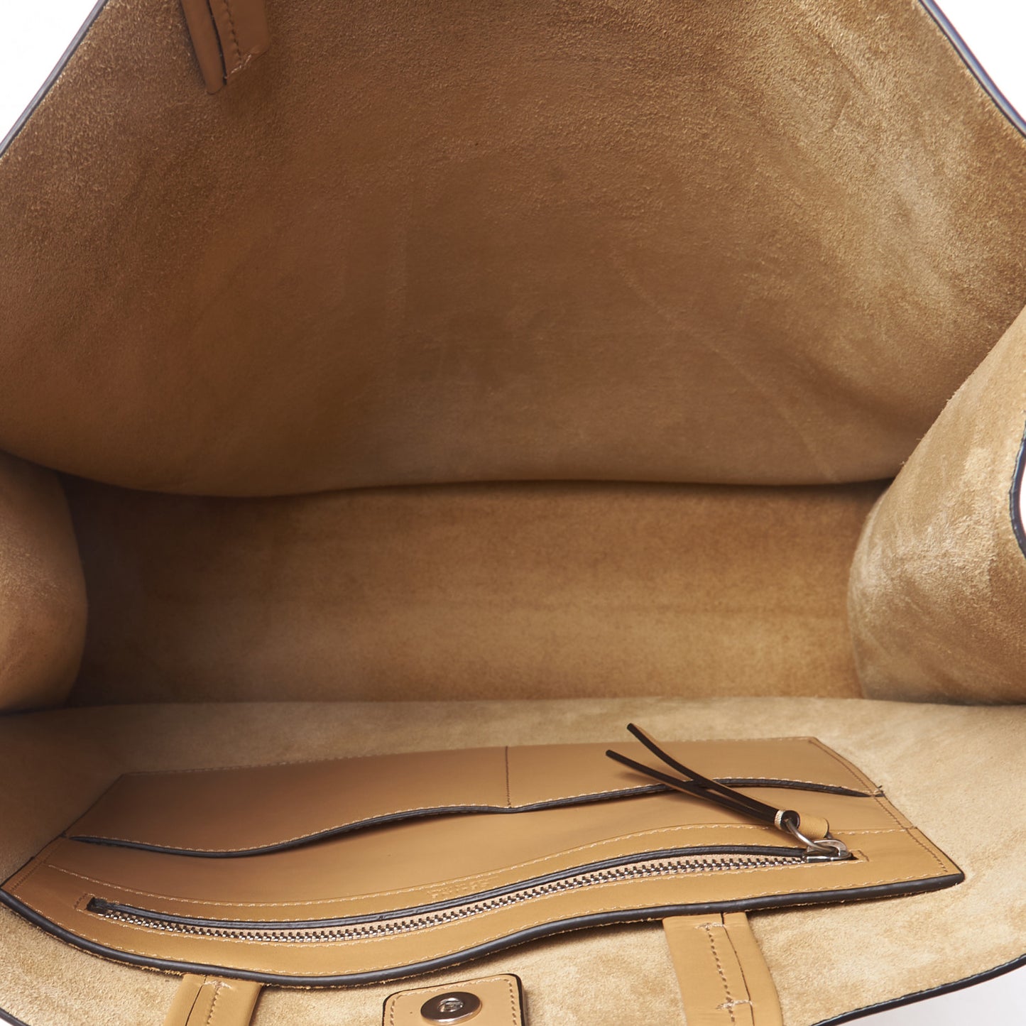 Satinated Natural Calfskin Large Studs Vertical Cabas Sand