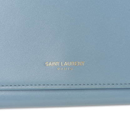 Saint Laurent Calfskin Classic Large Marquage Flap Wallet Blue 8 of 16