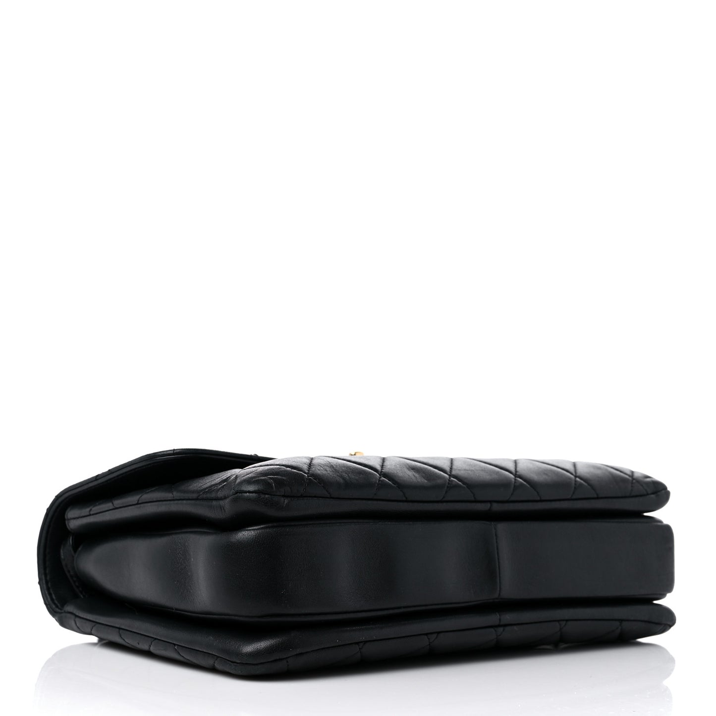 Lambskin Quilted Medium Trendy CC Flap Dual Handle Bag Black