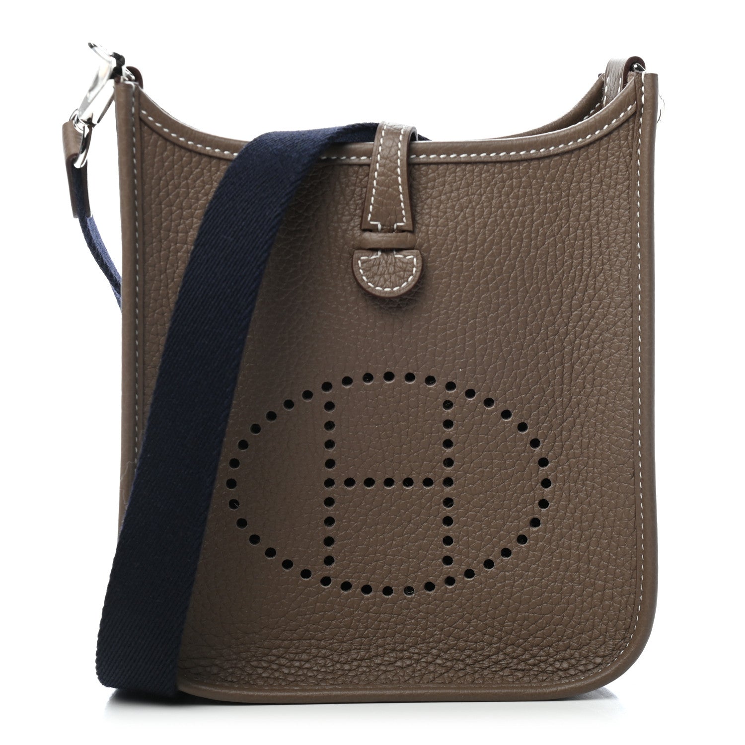 Hermes Taurillon Clemence Amazone Evelyne TPM Etoupe Bleu Indigo 1 of 9