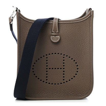 Hermes Taurillon Clemence Amazone Evelyne TPM Etoupe Bleu Indigo 1 of 9